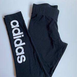 Adidas full length knit logo leggings size Small